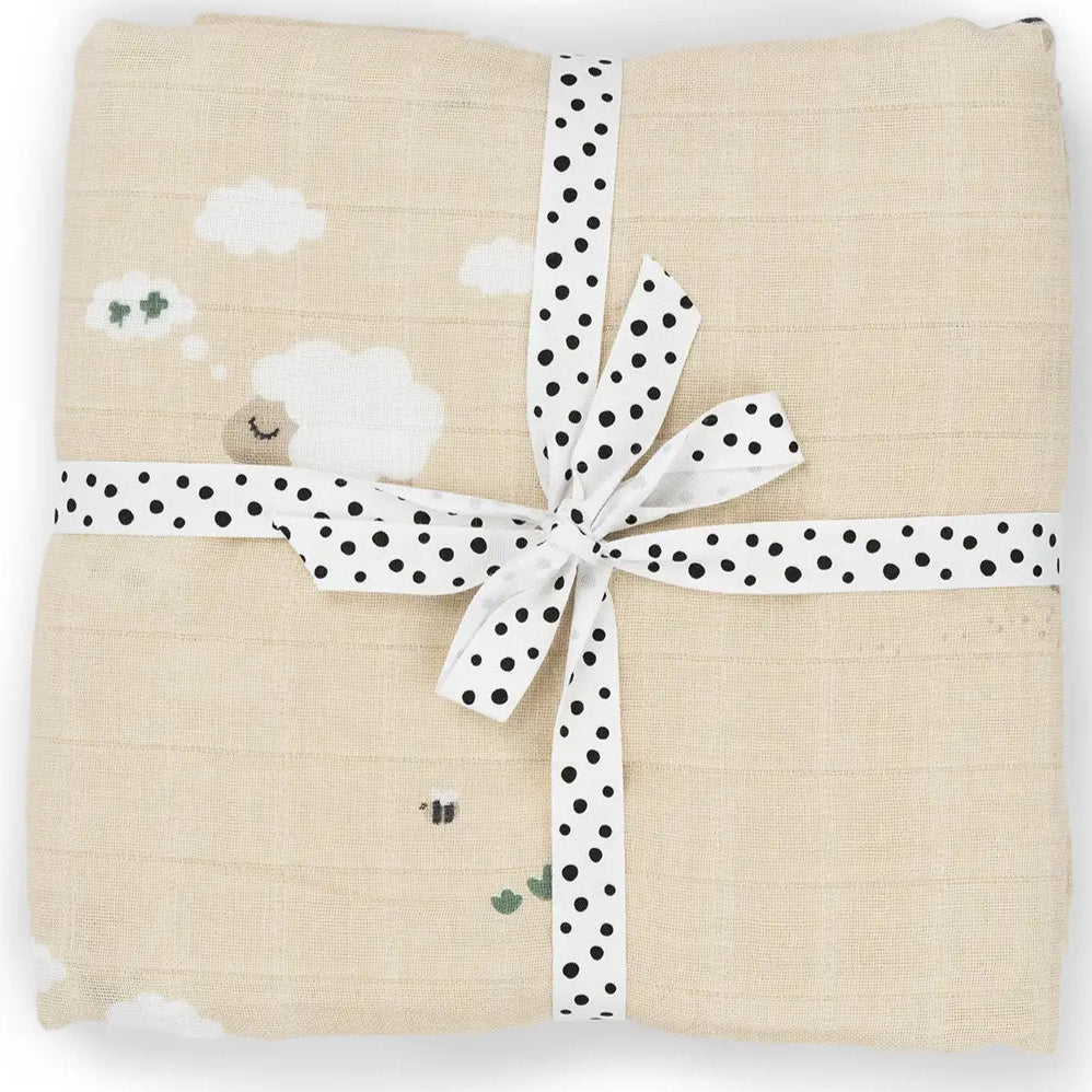 Muselina algodón DONEBYDEER 120x120 tiny farm · sand