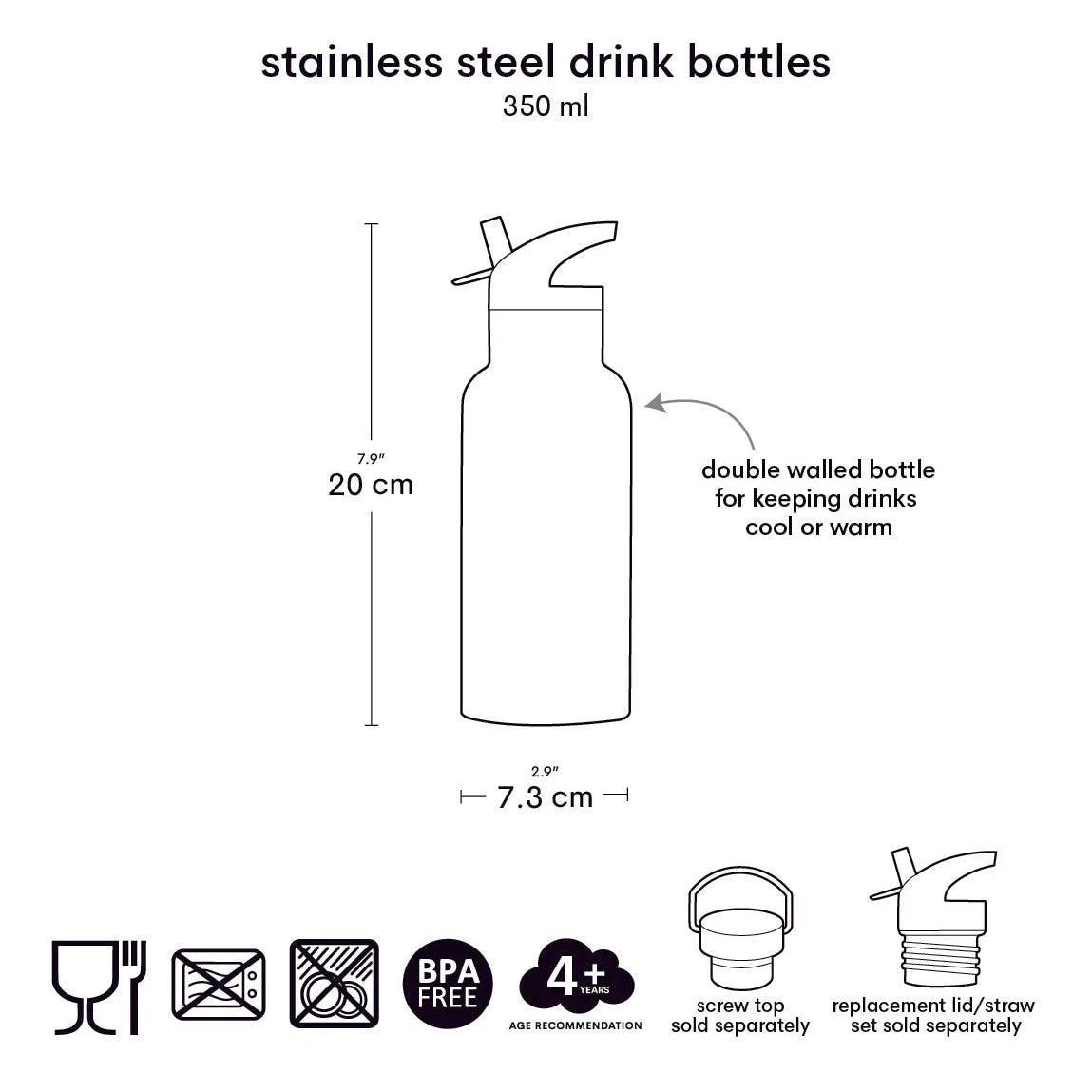 Botella de acero ALLC 350 ml. · unicornios