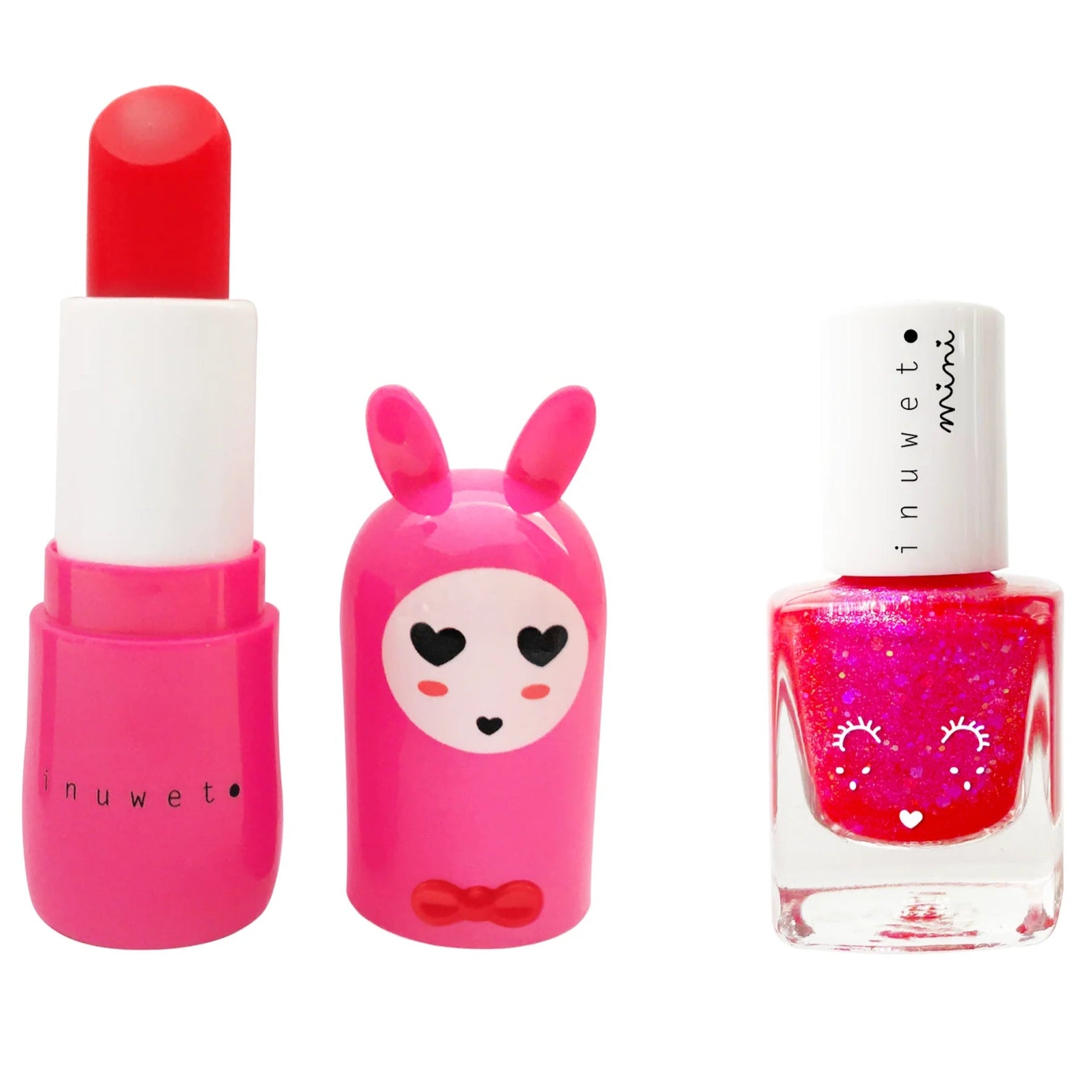 Set bálsamo labial + esmalte de uñas INUWET · cereza y fresa