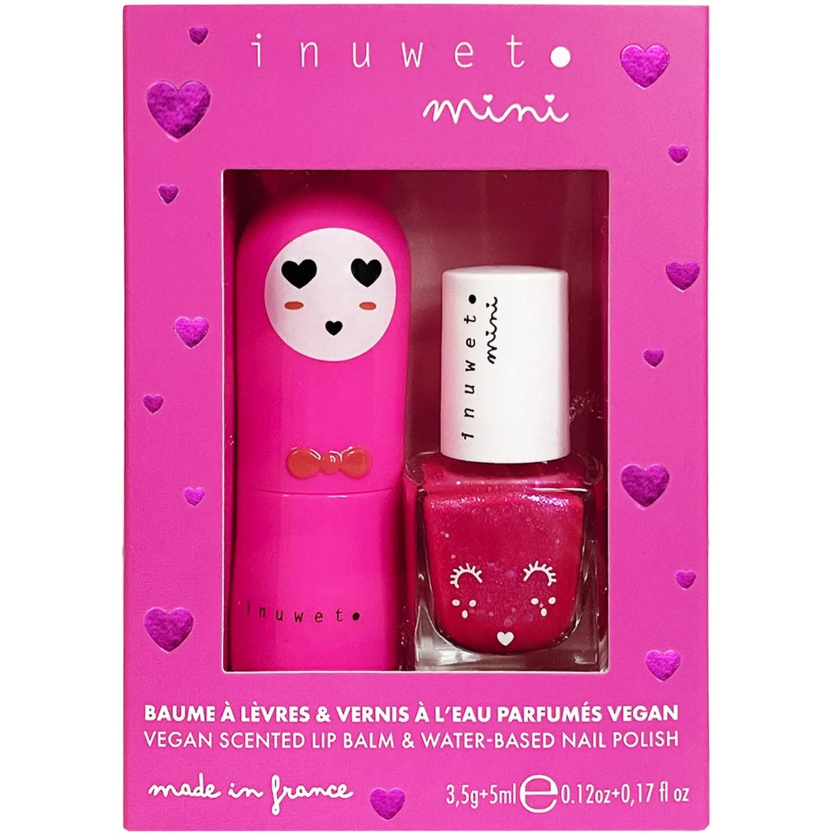 Set bálsamo labial + esmalte de uñas INUWET · cereza y fresa