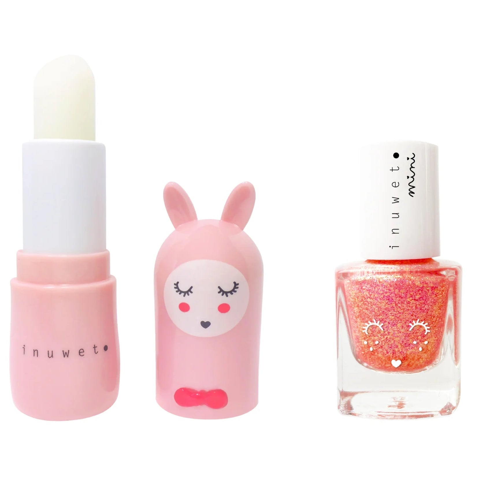 Set bálsamo labial + esmalte de uñas INUWET · fresa