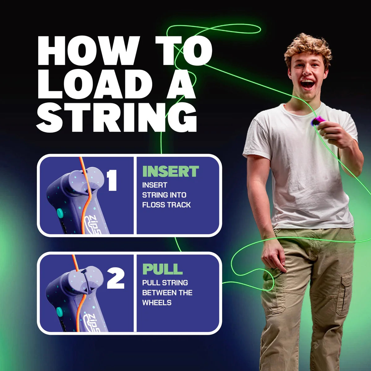 ZIPSTRING LUMA cuerda flotante ¡brilla en la oscuridad!