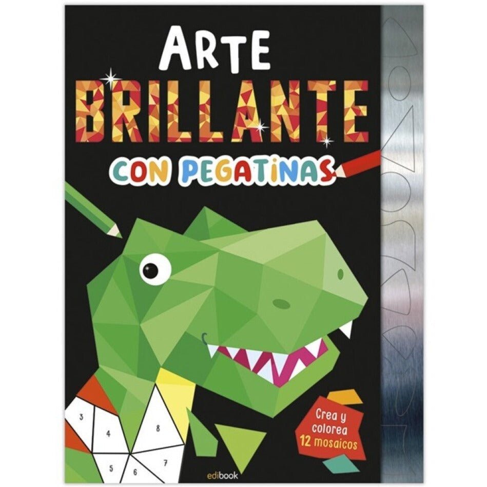 Arte con pegatinas brillantes · Dinosaurios - La Chata Merengüela