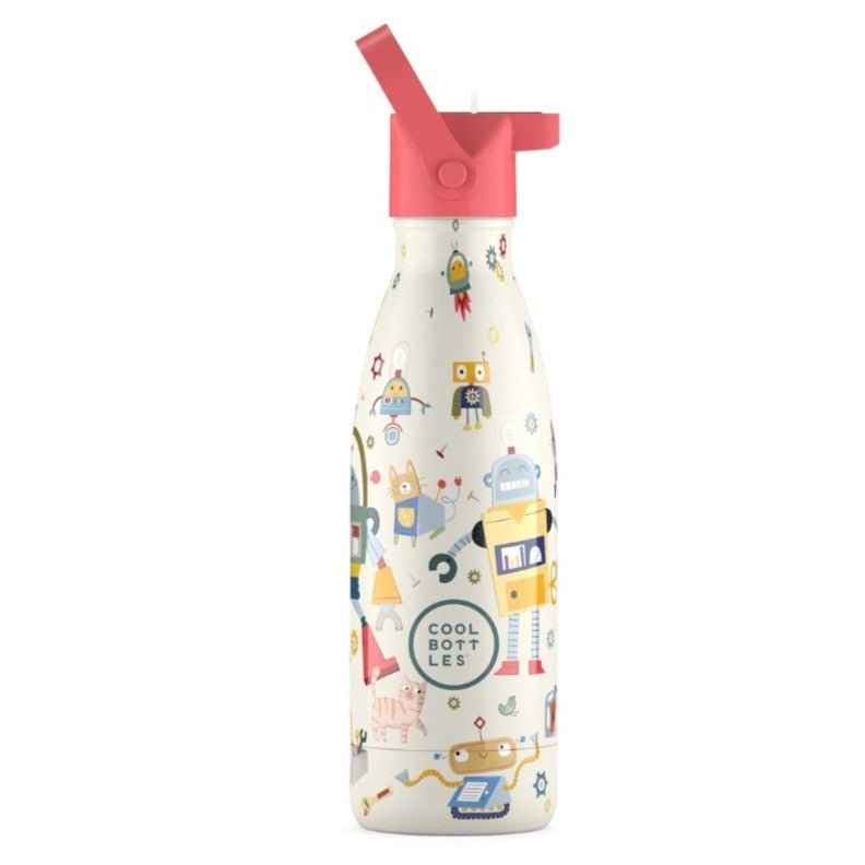 Botella de acero con pajita 350 ml. · Messy Robots - La Chata Merengüela