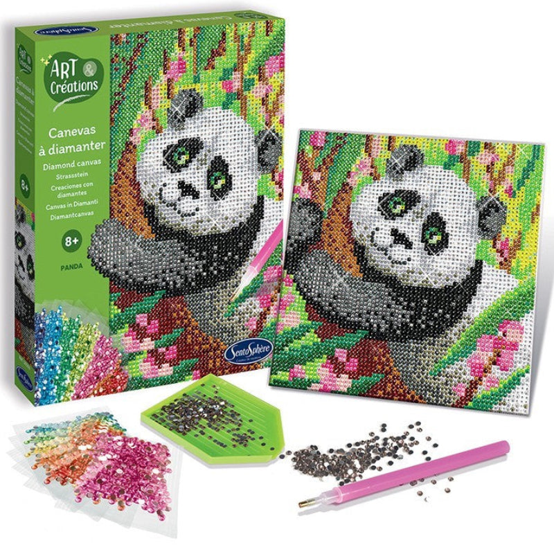 Crea tu lienzo con diamantes · panda