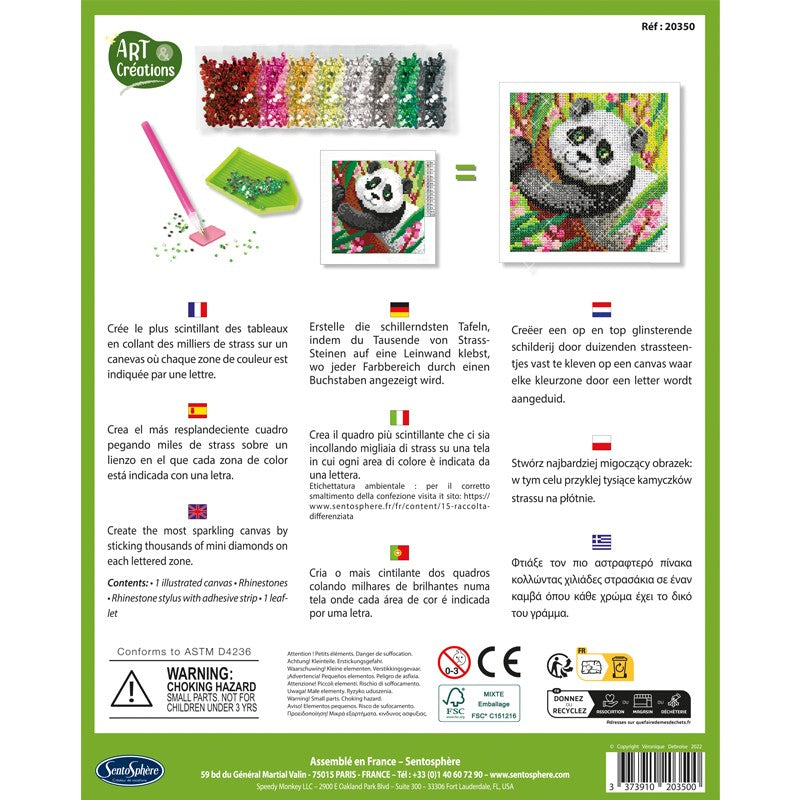 Crea tu lienzo con diamantes · panda