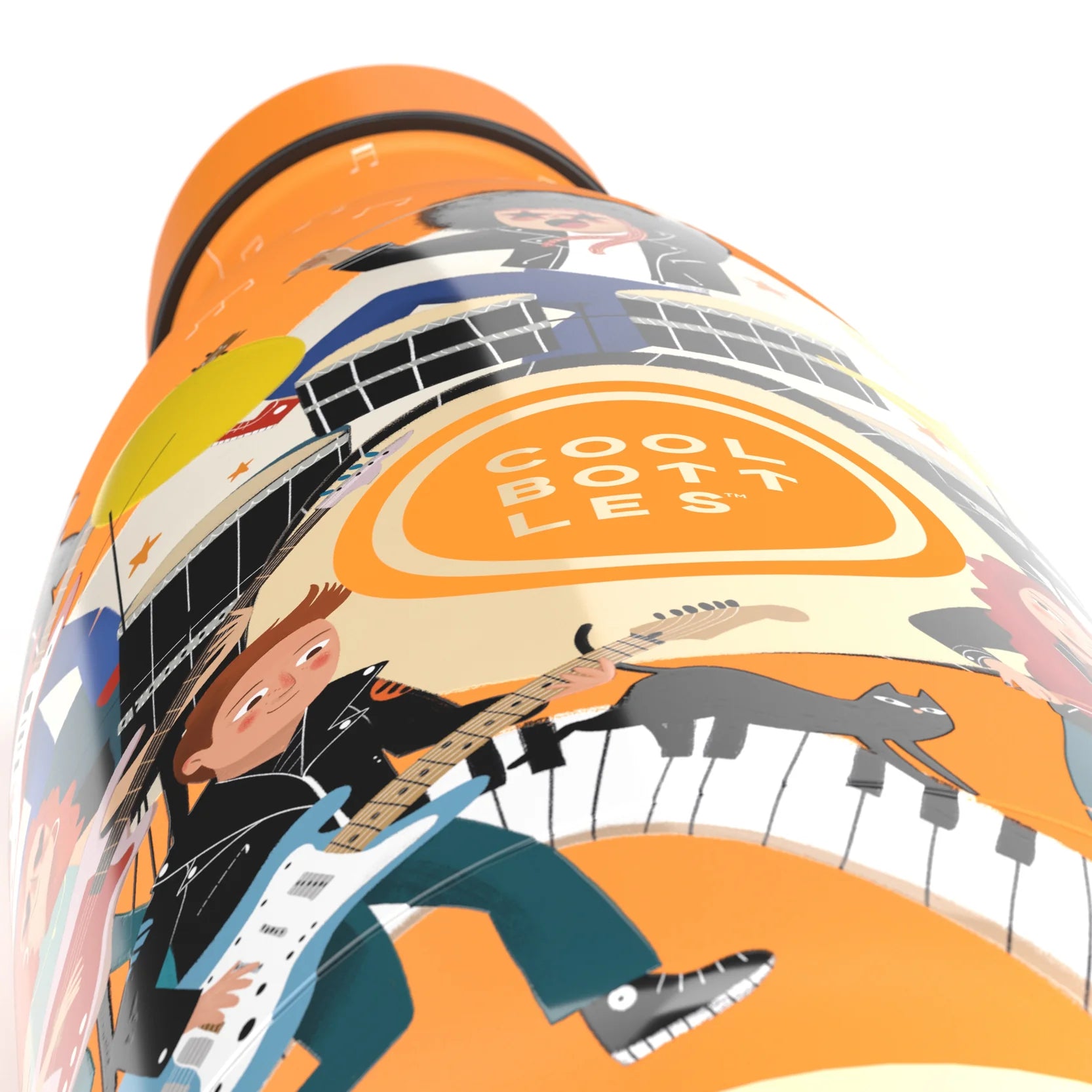 Botella de acero con pajita 350 ml. · music beat