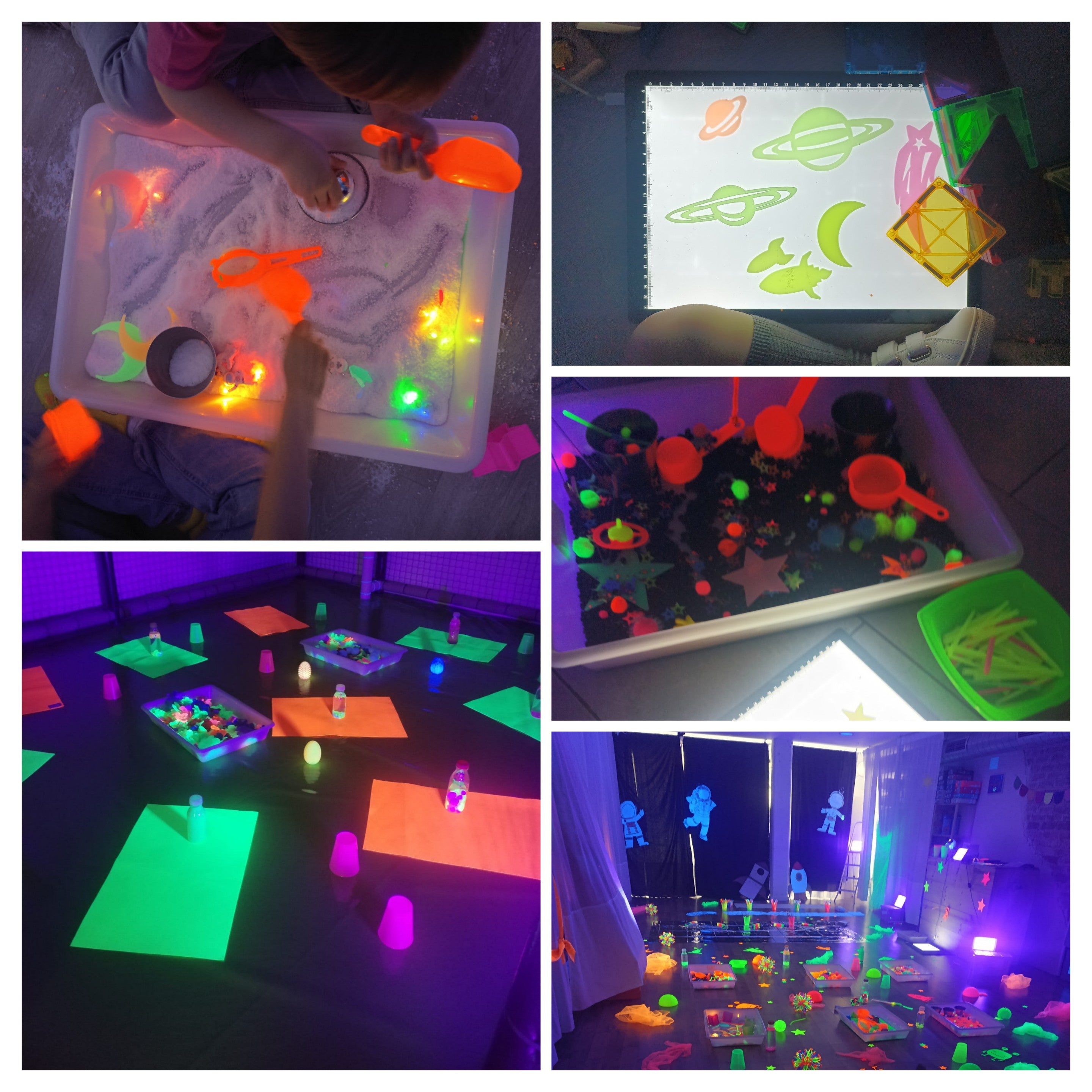 Taller sensorial con luz negra VIAJE AL ESPACIO · 25 de ABRIL de 2026