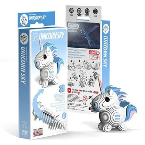 Kit miniPuzzle 3D EUGY · unicornio celeste
