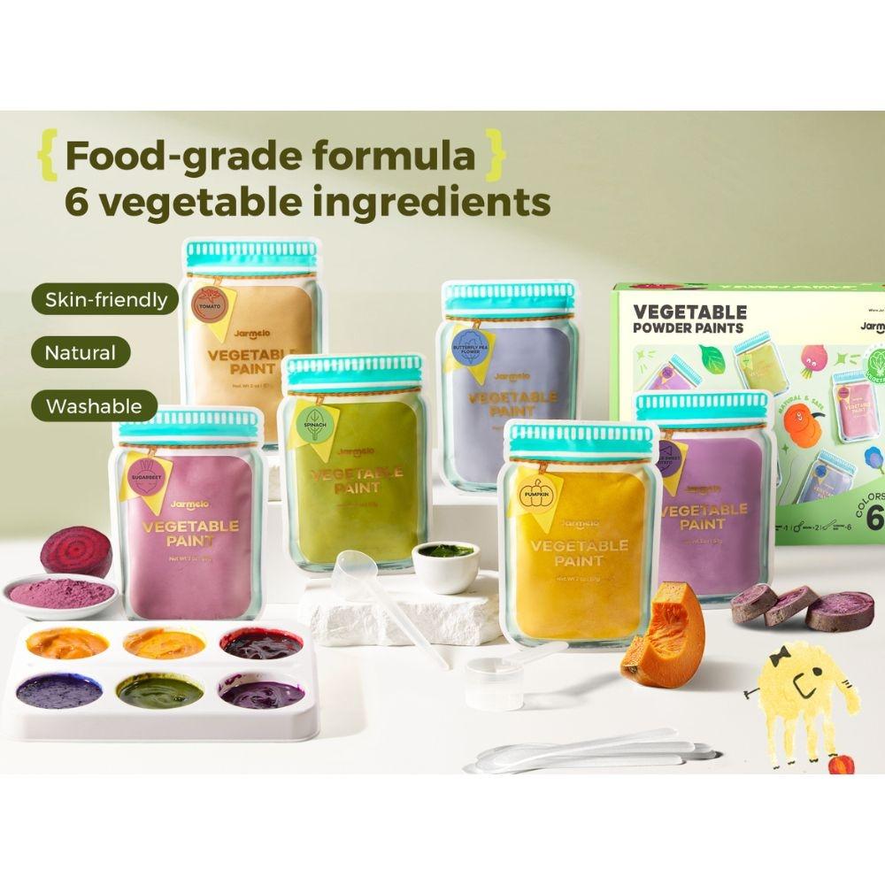 Pintura de dedos vegetal en polvo: 6 colores