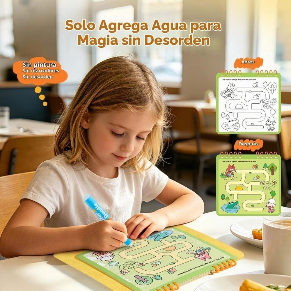 Cuaderno para colorear con agua: animal world tour