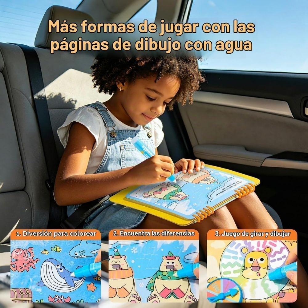 Cuaderno para colorear con agua: animal world tour