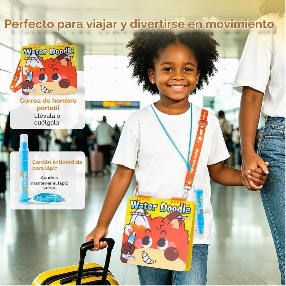 Cuaderno para colorear con agua: animal world tour