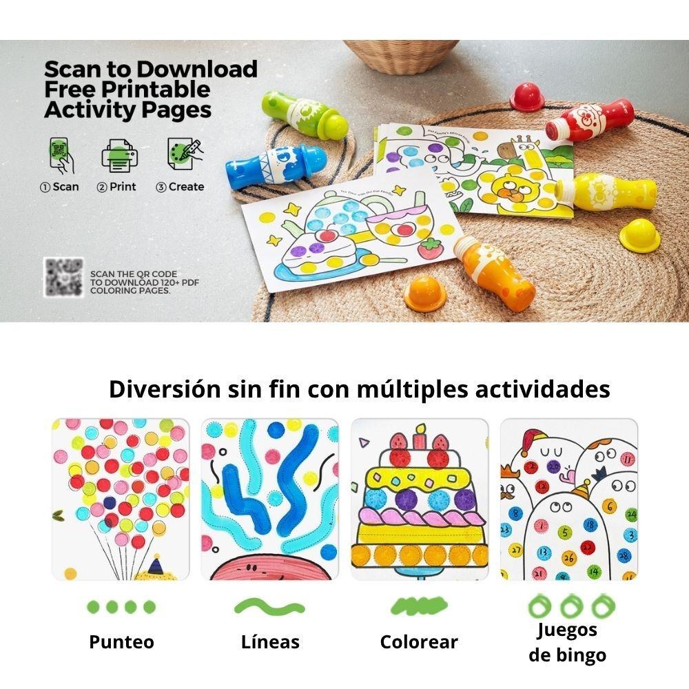 Set creativo 6 marcadores de puntos DOT FAMILY