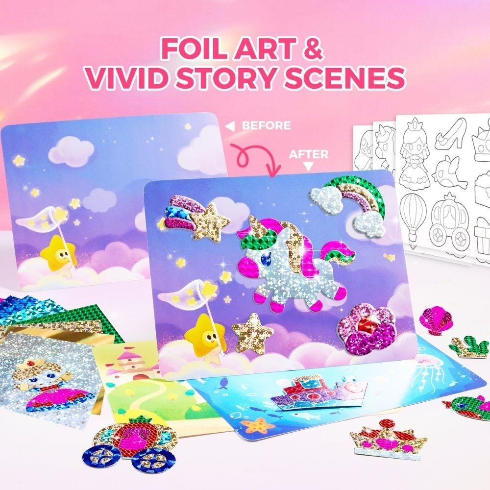 Kit creativo 3 en 1 láminas brillantes FAIRY WORLD