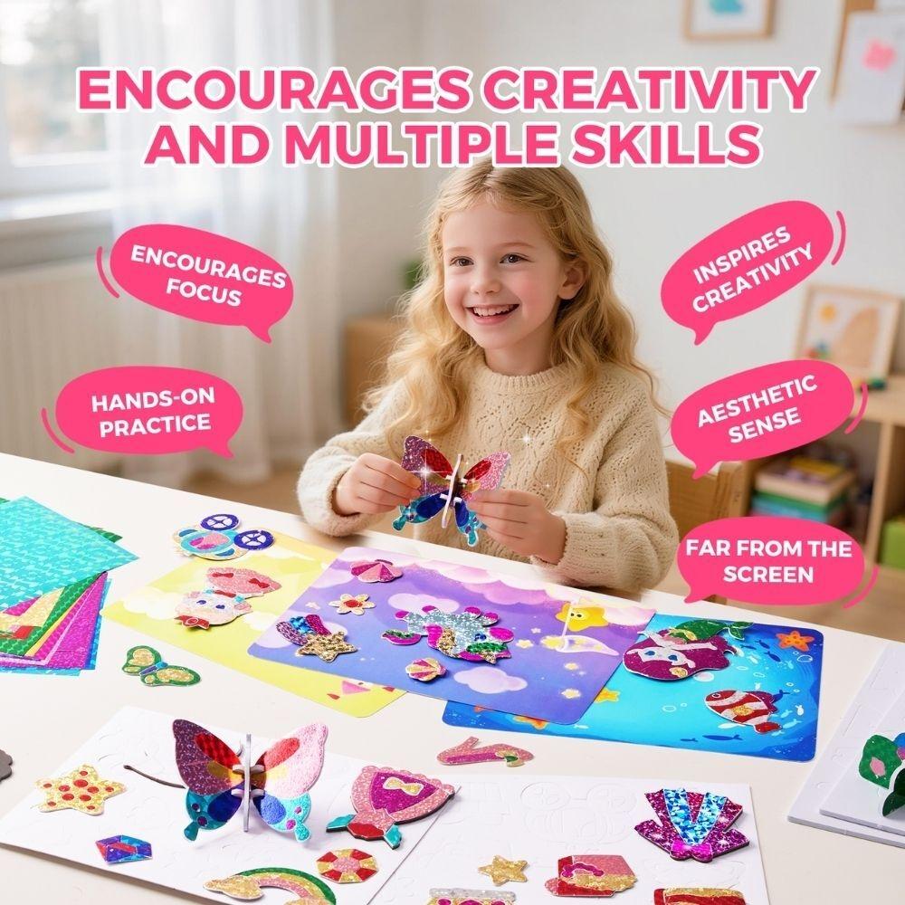 Kit creativo 3 en 1 láminas brillantes FAIRY WORLD