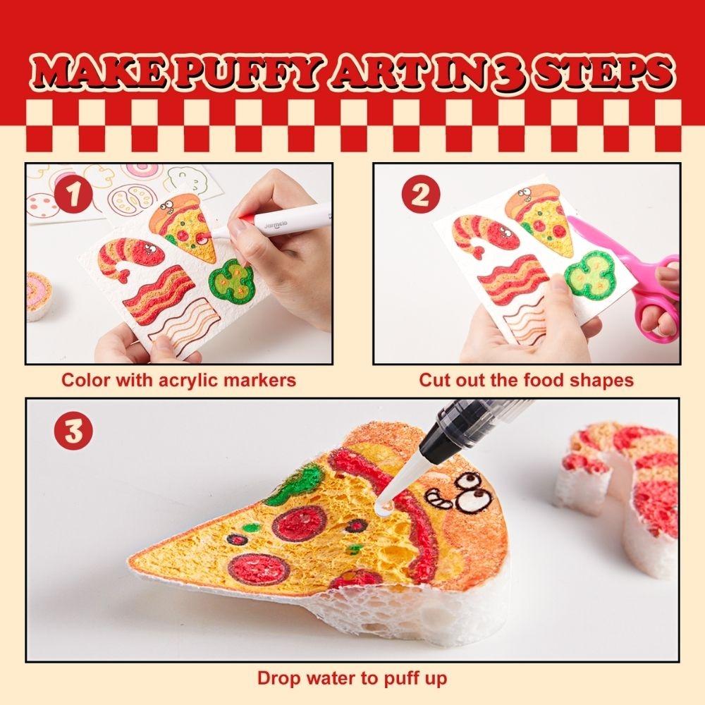 Crea tu pizza con papel esponja