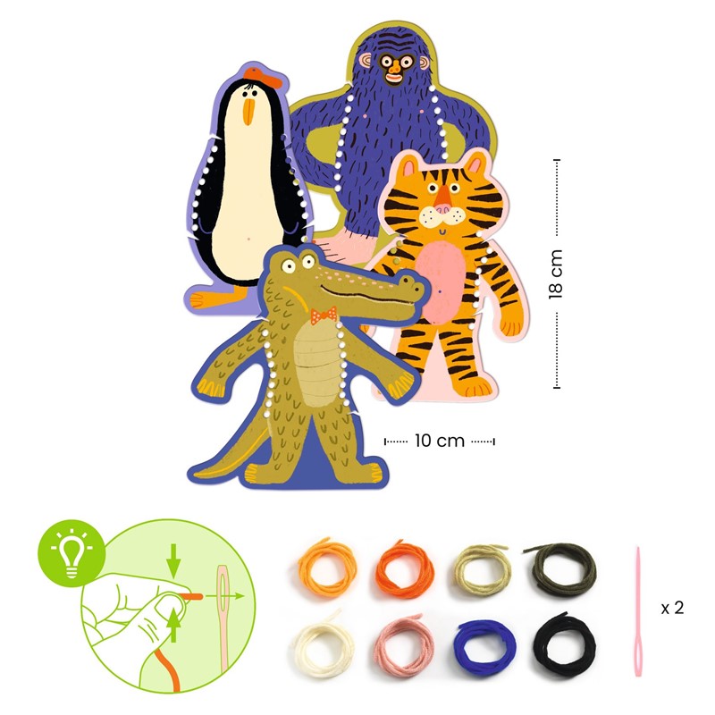 Ensartes tejido jersey de animales