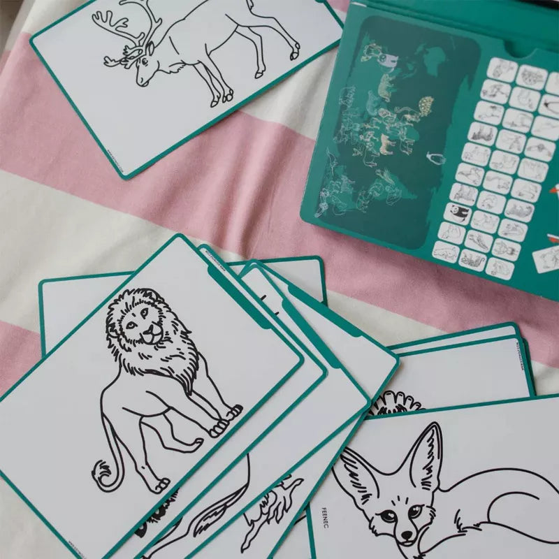 Tableta para dibujar con plantillas KIDYDRAW MINI · animales del mundo