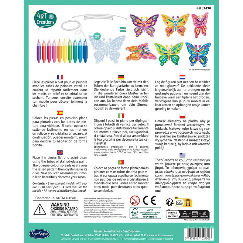 Crea tu móvil vidriera de mariposas