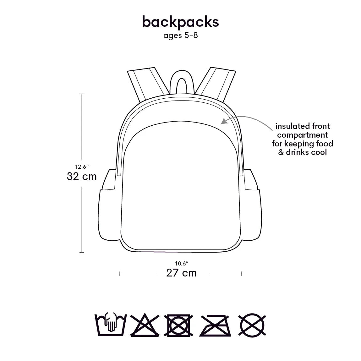 Mochila infantil con bolsillo térmico ALLC · animales