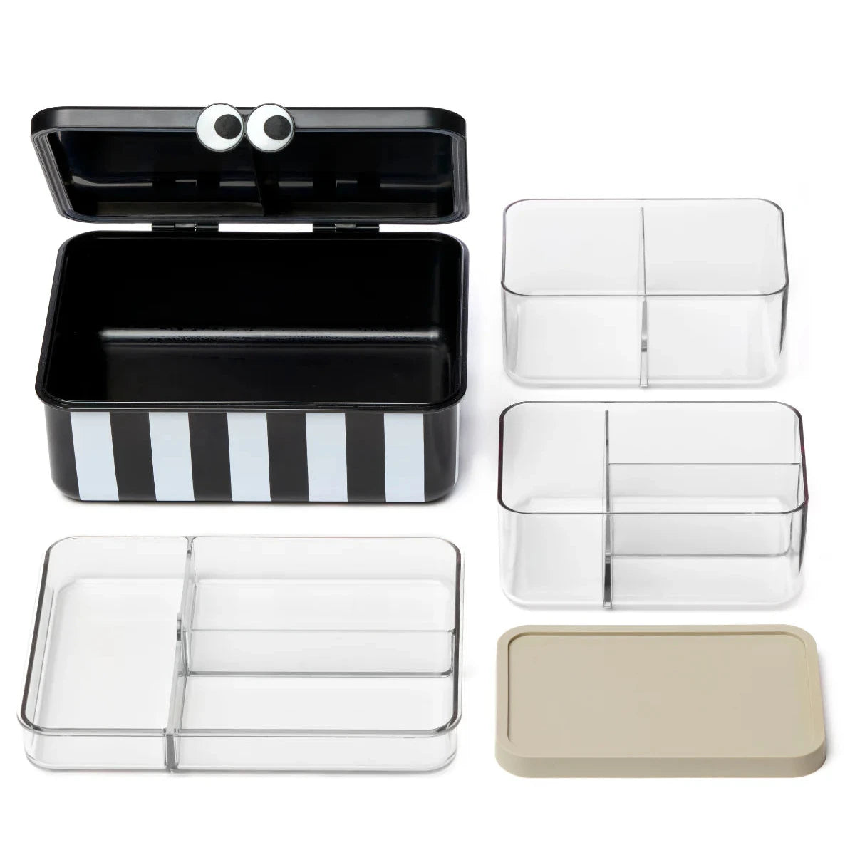 Caja de almuerzo con bandejas extraíbles NOUI NOUI · black