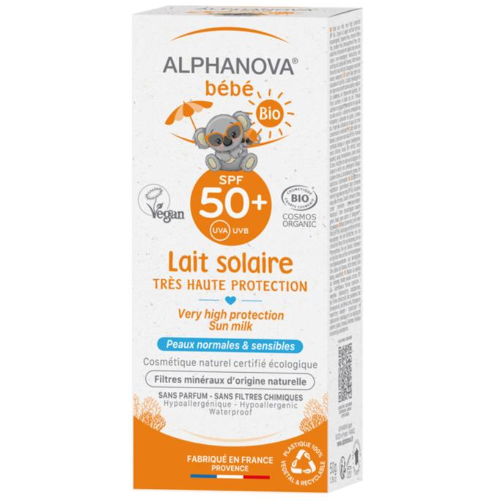 Protector solar CREMA BIO bebé SPF 50 ALPHANOVA 50ml