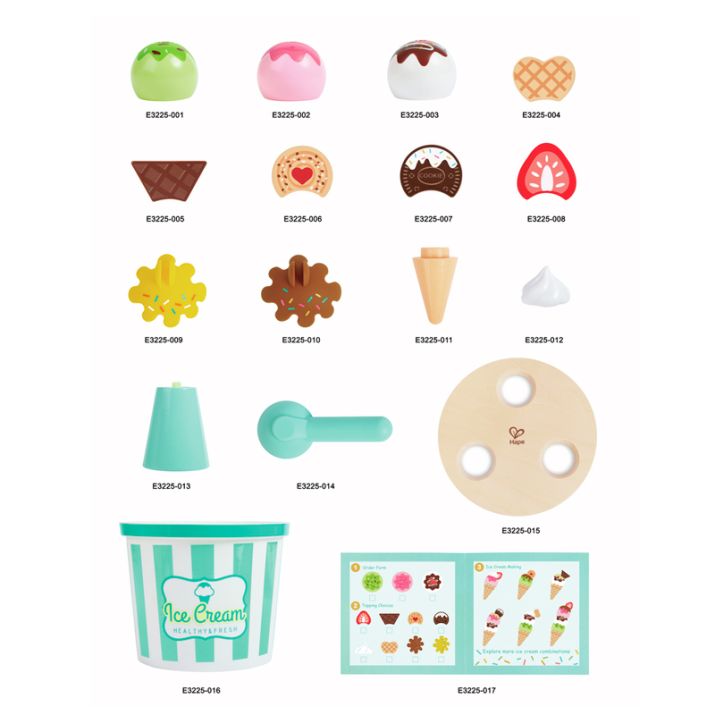 Juego de madera de helados ¡servir y recoger!
