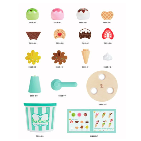 Juego de madera de helados ¡servir y recoger!