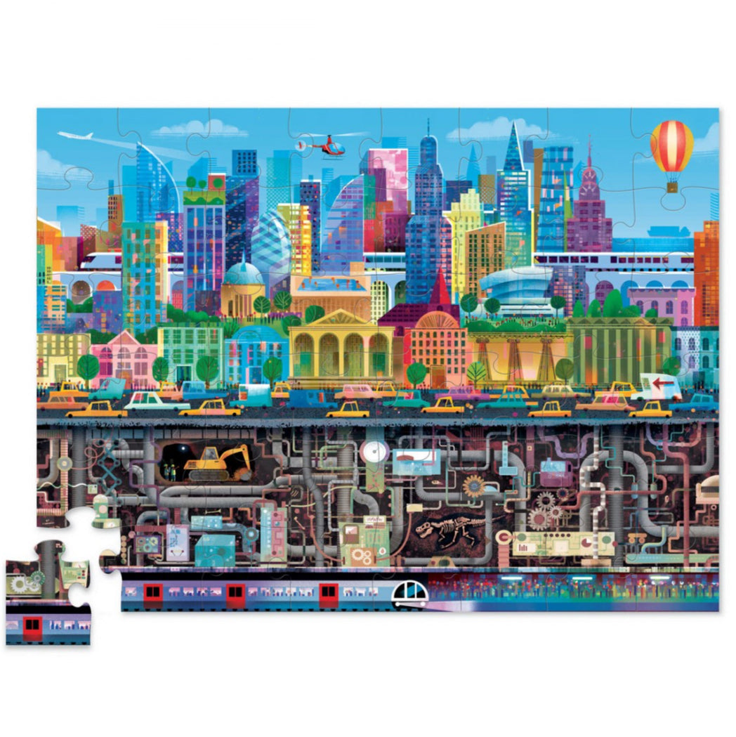 Puzzle arriba y abajo · la ciudad