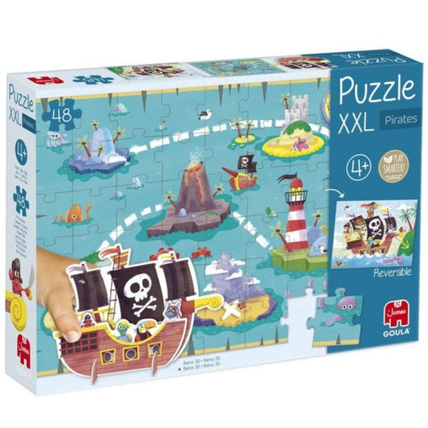 Puzzle XXL Reversible Piratas: 48 piezas