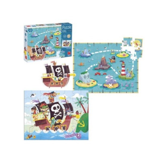 Puzzle XXL Reversible Piratas: 48 piezas - La Chata Merengüela