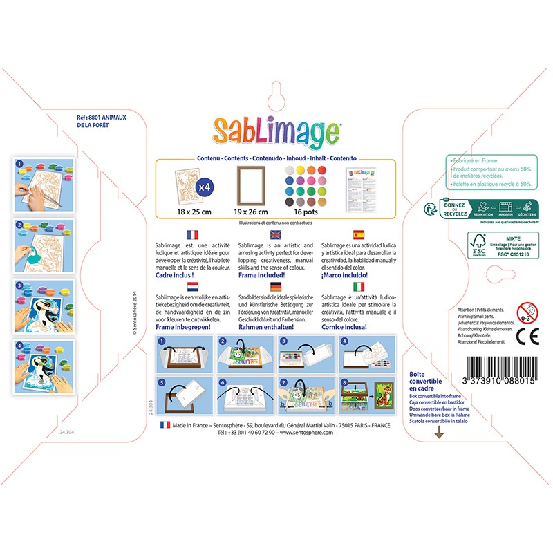 Arena de colores SABLIMAGE · Animales de la granja