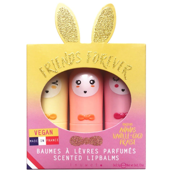 Set 3 Bálsamos Labiales Veganos Bunny INUWET · California - La Chata Merengüela