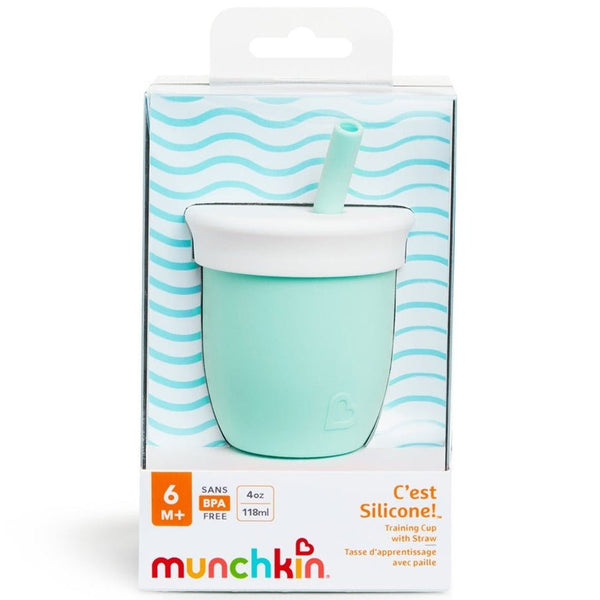 Vaso con pajita de silicona 120ml - Mint - La Chata Merengüela