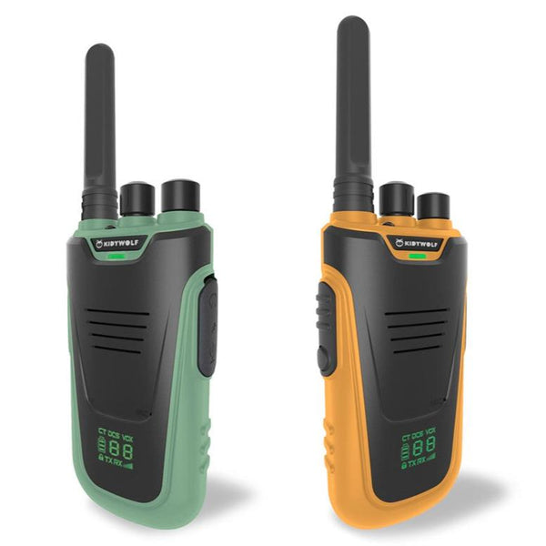 KIDYTALK, walkie-takies recargables · verde-amarillo