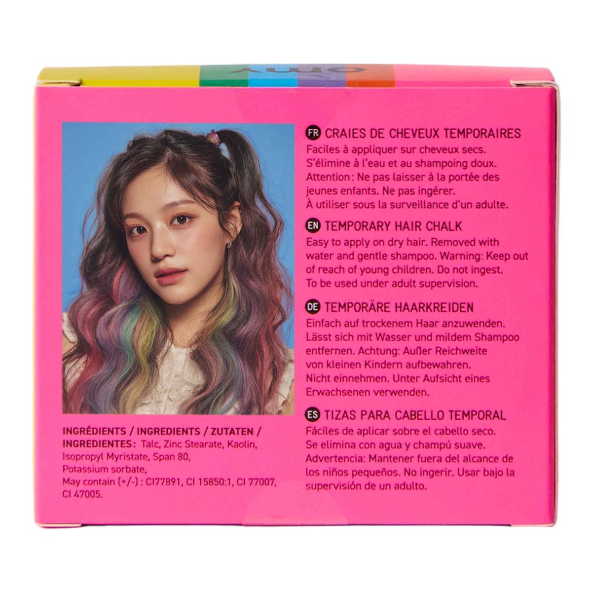 6 tizas temporales para el pelo RAINBOW