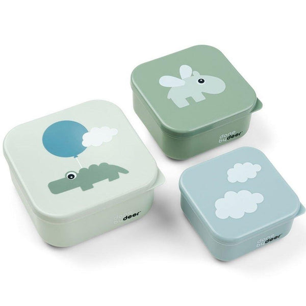 3 Cajas Almuerzo Done by Deer · Happy clouds green - La Chata Merengüela