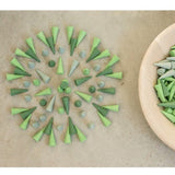 36 conos verdes para mandalas - La Chata Merengüela
