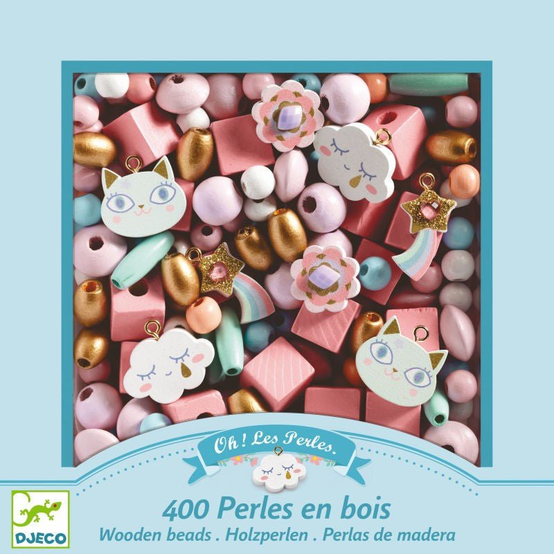 400 perlas para pulseras · gatos y nubes - La Chata Merengüela