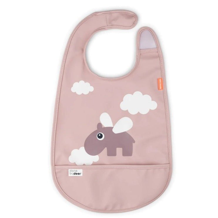 Babero con velcro Done by Deer · Happy Clouds Powder - La Chata Merengüela