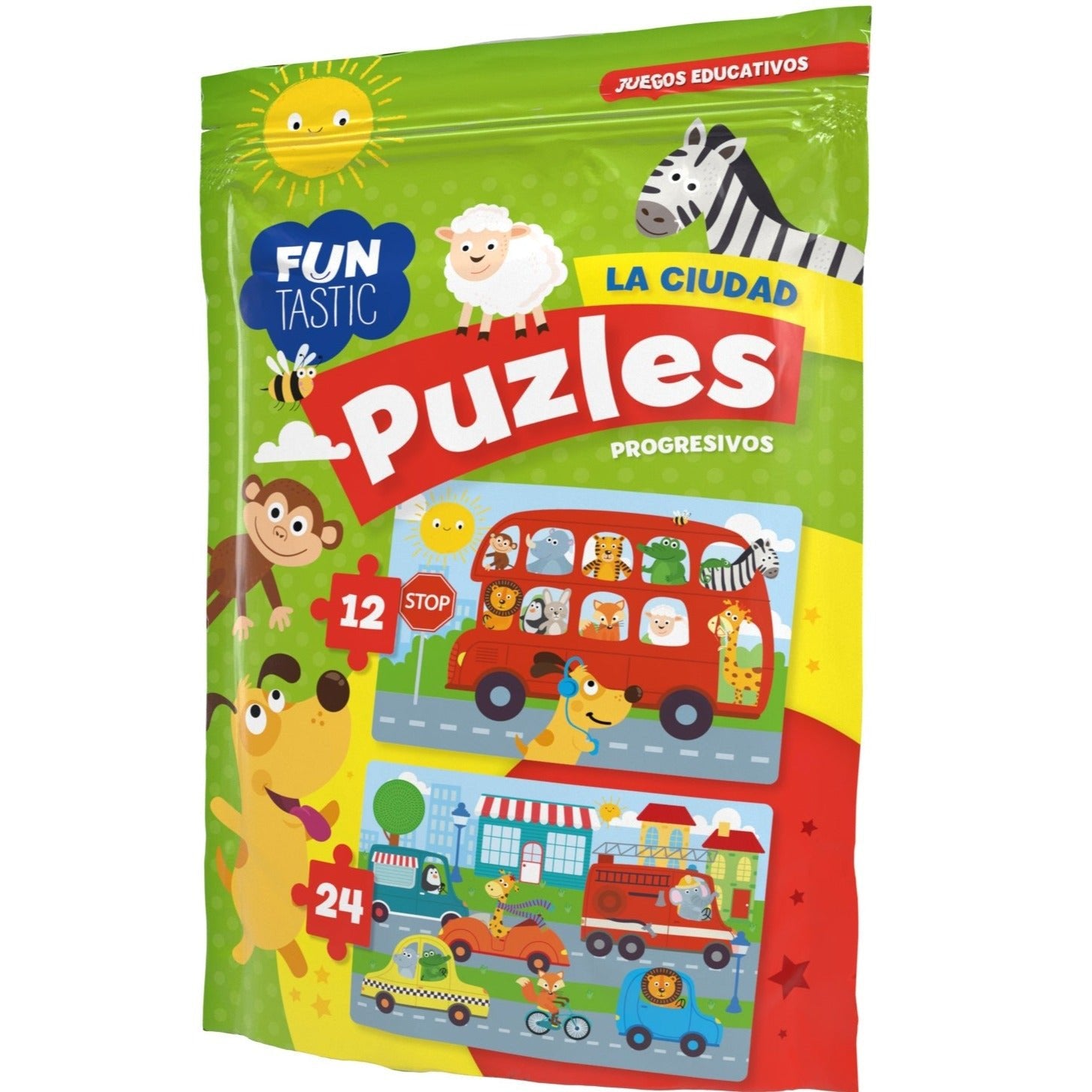Bolsa puzzle progresivo La Ciudad · 12 y 24 piezas - La Chata Merengüela