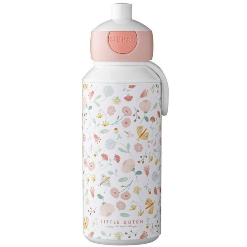 Botella Mepal Pop-up 400ml. Flores y mariposas - La Chata Merengüela