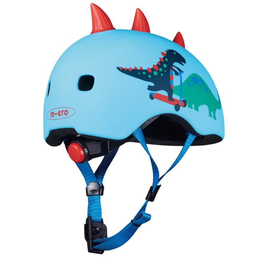 Casco Infantil Micro Talla S · Dinosaurio 3D - La Chata Merengüela