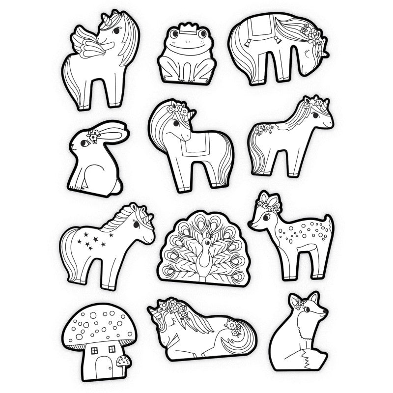 Colorea tus pegatinas gigantes · unicornios - La Chata Merengüela