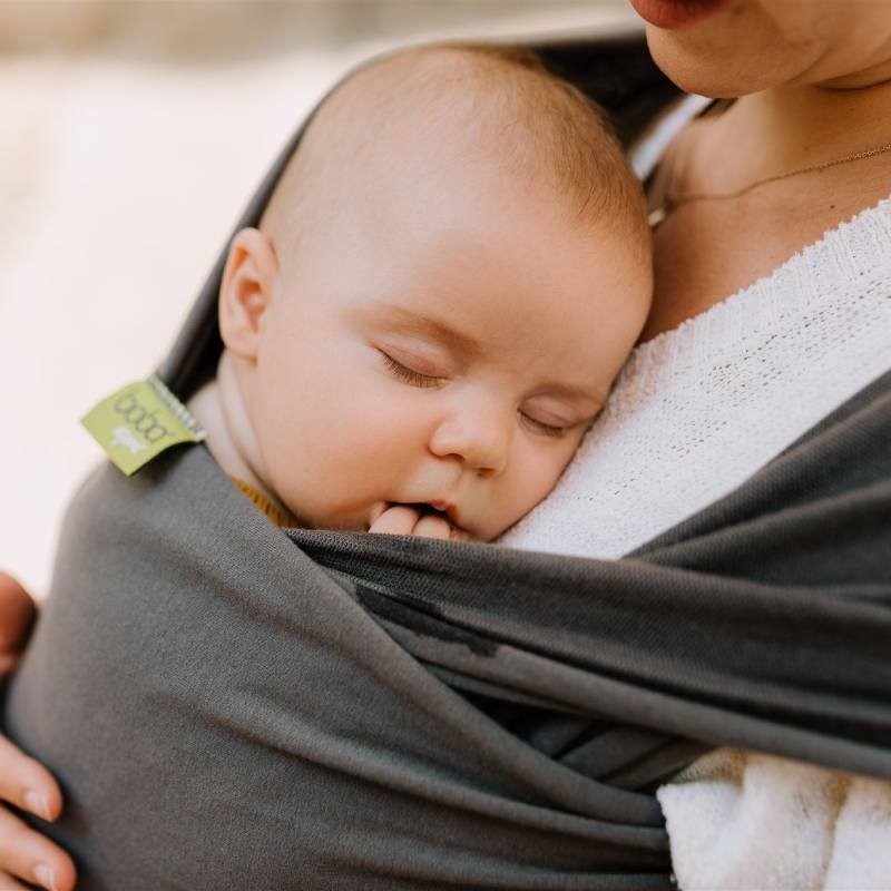 Fular Elástico Boba Wrap Orgánico · Gris oscuro - La Chata Merengüela