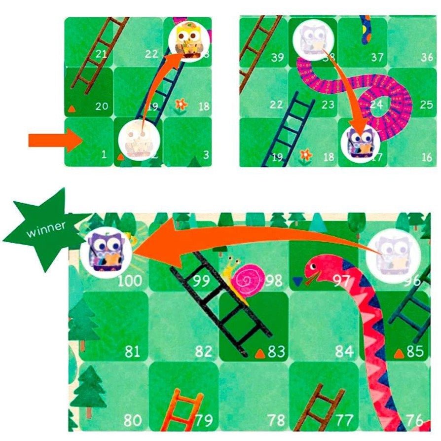 Juego de viaje · serpientes y escaleras - La Chata Merengüela