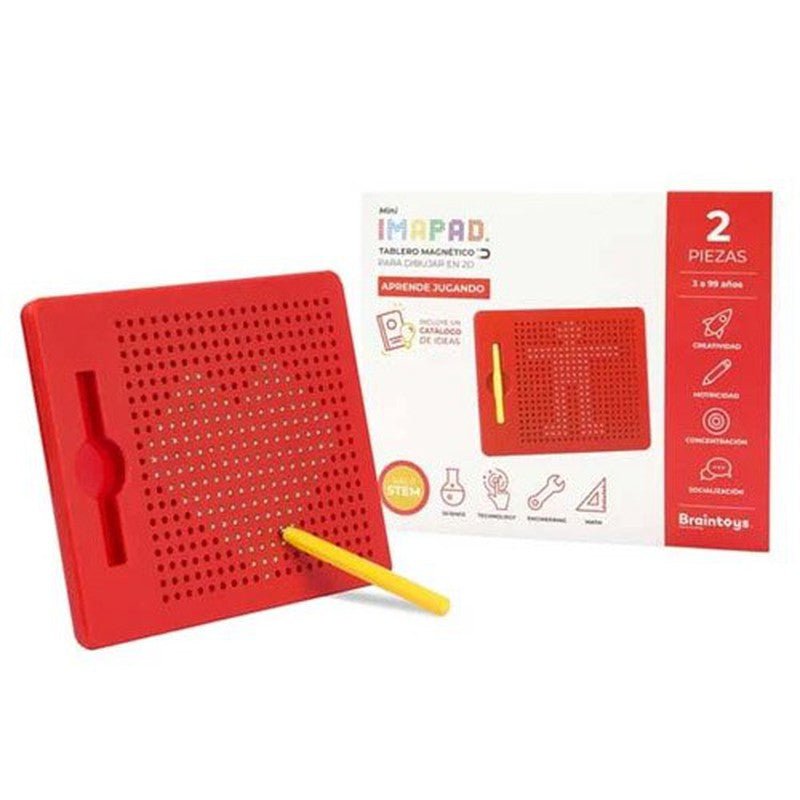 Juego mini IMAPAD rojo con lápiz magnético - La Chata Merengüela