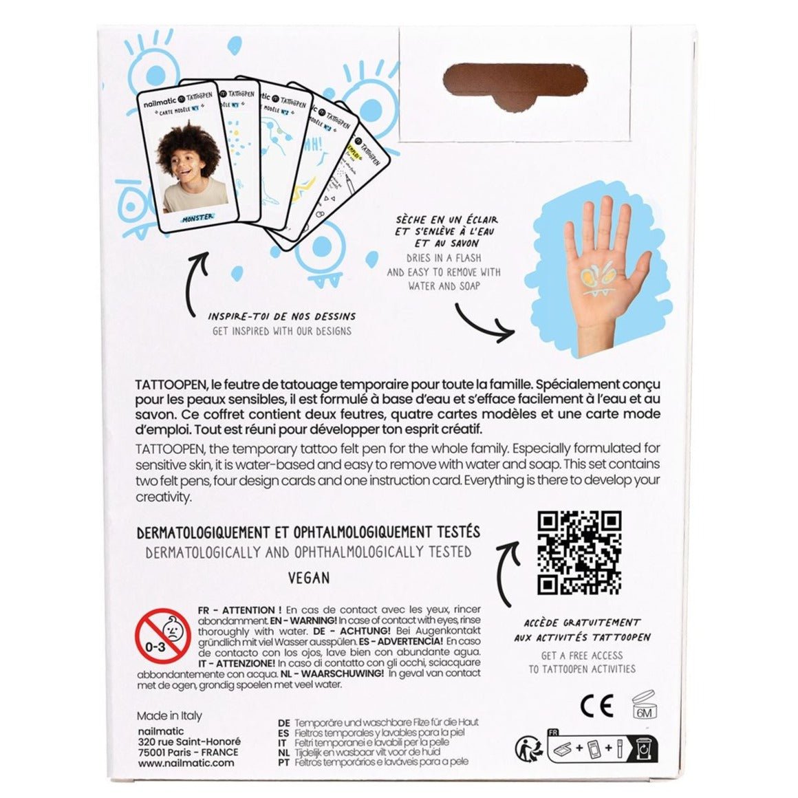 Kit Rotuladores Tatuajes con plantilla · Monster - La Chata Merengüela
