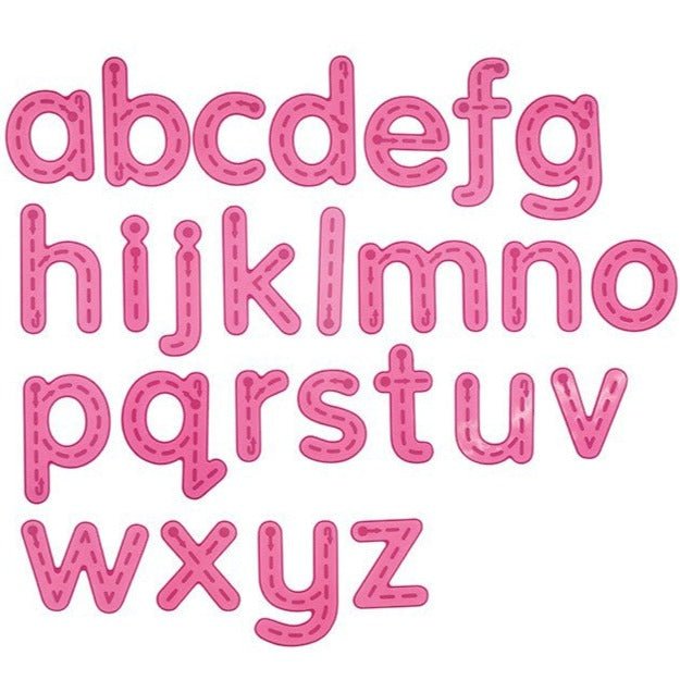 Letras del abecedario translúcidas en rosa - La Chata Merengüela